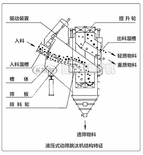 液壓式跳汰機內部結構特征示意圖